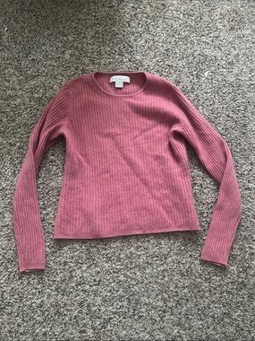 Collection B Ribbed Crewneck Sweater - Dusty Rose